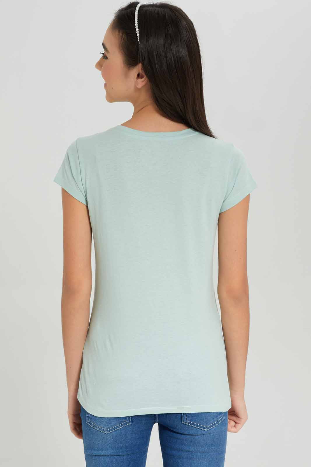 Redtag-Girls-Green-S/S-T-Shirt-Category:T-Shirts,-Colour:Green,-Deals:New-In,-Dept:Girls,-Filter:Senior-Girls-(8-to-14-Yrs),-GSR-T-Shirts,-New-In-GSR-APL,-Non-Sale,-S23A,-Section:Girls-(0-to-14Yrs),-TBL-Senior-Girls-9 to 14 Years