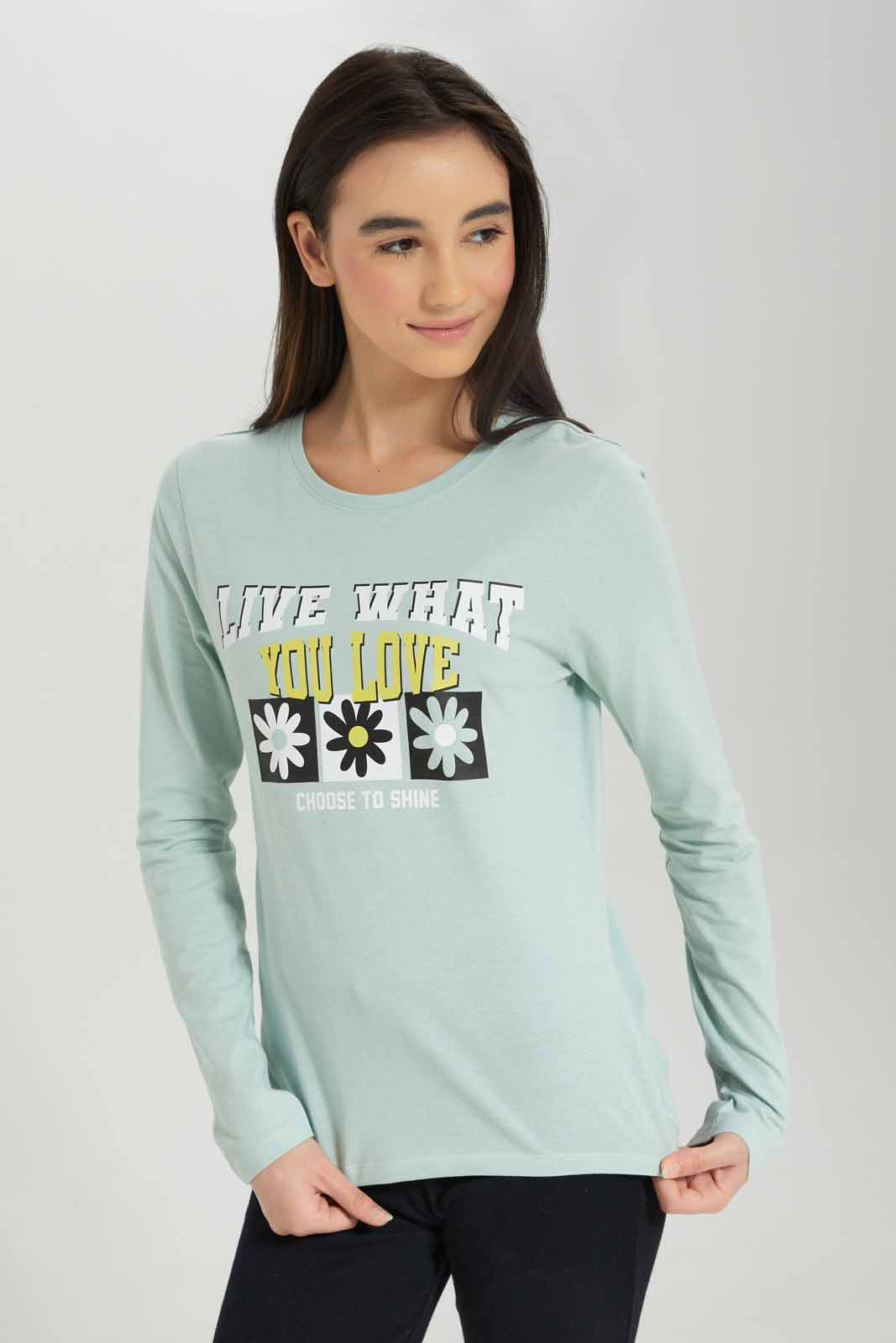 Redtag-Girls-Mint-L/S-T-Shirt-Category:T-Shirts,-Colour:Mint,-Deals:New-In,-Dept:Girls,-Filter:Senior-Girls-(8-to-14-Yrs),-GSR-T-Shirts,-New-In-GSR-APL,-Non-Sale,-S23A,-Section:Girls-(0-to-14Yrs),-TBL-Senior-Girls-9 to 14 Years