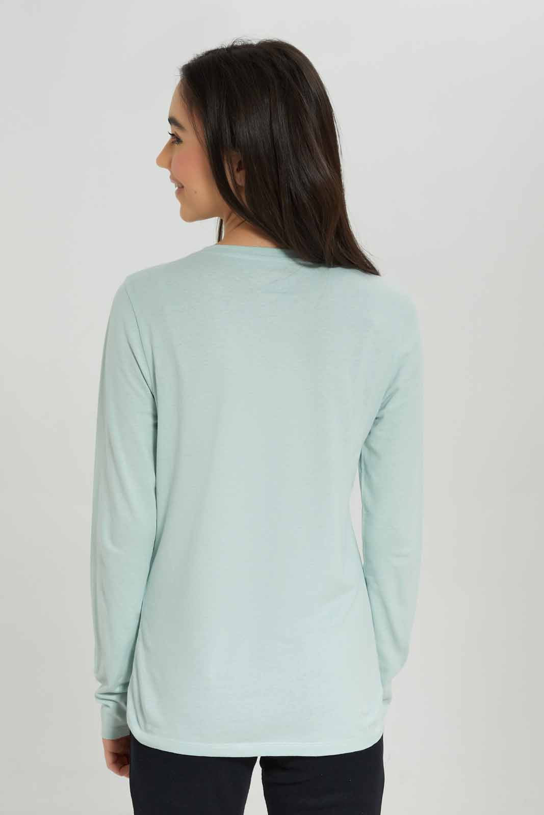 Redtag-Girls-Mint-L/S-T-Shirt-Category:T-Shirts,-Colour:Mint,-Deals:New-In,-Dept:Girls,-Filter:Senior-Girls-(8-to-14-Yrs),-GSR-T-Shirts,-New-In-GSR-APL,-Non-Sale,-S23A,-Section:Girls-(0-to-14Yrs),-TBL-Senior-Girls-9 to 14 Years