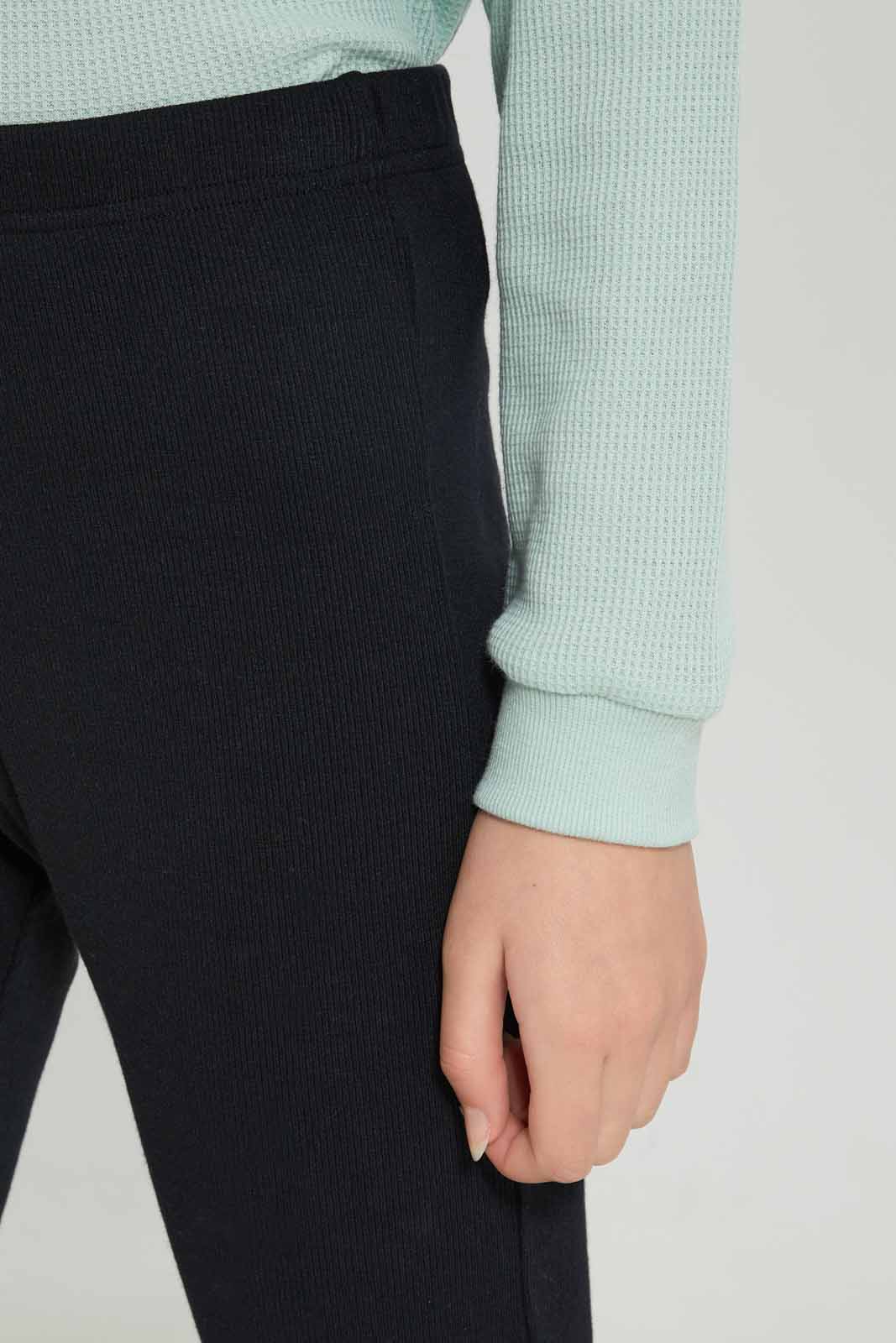 Redtag-Girls-Black-Rib-Leggings-BTS,-Category:Leggings,-Colour:Black,-Deals:New-In,-Dept:Girls,-Filter:Senior-Girls-(8-to-14-Yrs),-GSR-Leggings,-New-In-GSR-APL,-Non-Sale,-S23A,-Section:Girls-(0-to-14Yrs),-TBL-Senior-Girls-9 to 14 Years