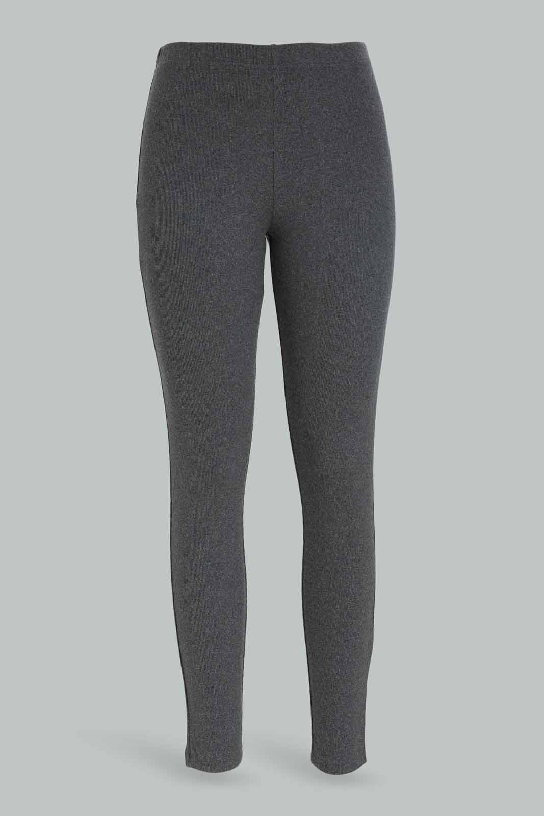 Redtag-Girls-Grey-Melange-Rib-Leggings-Category:Leggings,-Colour:Grey,-Deals:New-In,-Dept:Girls,-Filter:Senior-Girls-(8-to-14-Yrs),-GSR-Leggings,-New-In-GSR-APL,-Non-Sale,-S23A,-Section:Girls-(0-to-14Yrs),-TBL-Senior-Girls-9 to 14 Years