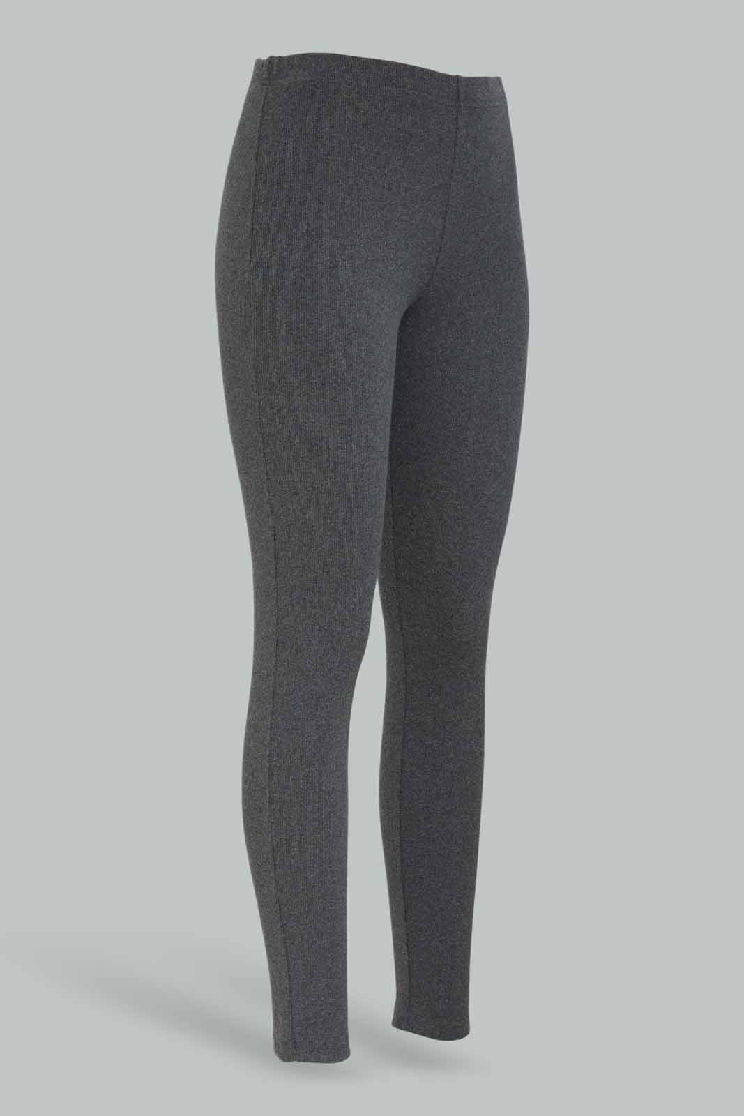 Redtag-Girls-Grey-Melange-Rib-Leggings-Category:Leggings,-Colour:Grey,-Deals:New-In,-Dept:Girls,-Filter:Senior-Girls-(8-to-14-Yrs),-GSR-Leggings,-New-In-GSR-APL,-Non-Sale,-S23A,-Section:Girls-(0-to-14Yrs),-TBL-Senior-Girls-9 to 14 Years