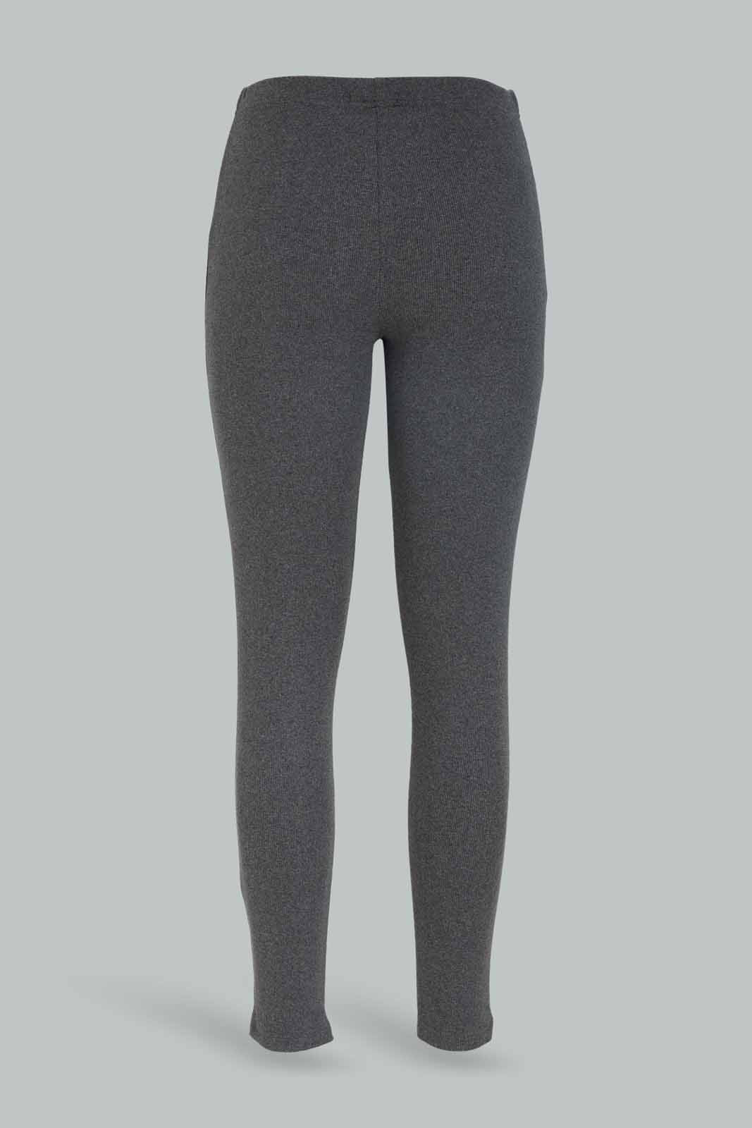 Redtag-Girls-Grey-Melange-Rib-Leggings-Category:Leggings,-Colour:Grey,-Deals:New-In,-Dept:Girls,-Filter:Senior-Girls-(8-to-14-Yrs),-GSR-Leggings,-New-In-GSR-APL,-Non-Sale,-S23A,-Section:Girls-(0-to-14Yrs),-TBL-Senior-Girls-9 to 14 Years