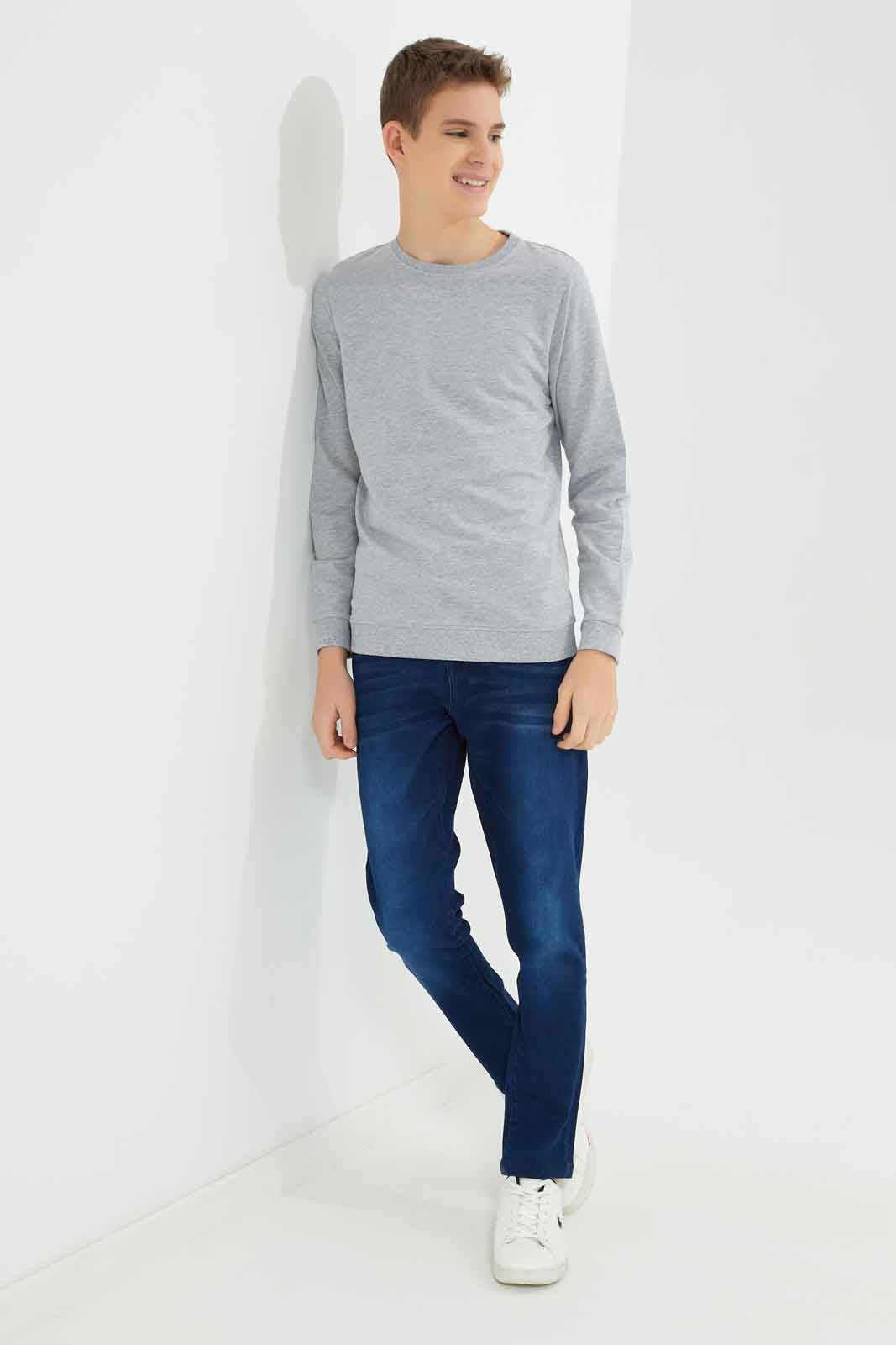 Redtag-Boys-Grey-Mel-Plain-Long-Sleeve-Sweat-Tee-BSR-Sweatshirts,-Category:Sweatshirts,-Colour:Grey,-Deals:New-In,-Dept:Boys,-Filter:Senior-Boys-(8-to-14-Yrs),-New-In-BSR-APL,-Non-Sale,-S23A,-Section:Boys-(0-to-14Yrs),-TBL-Senior-Boys-9 to 14 Years