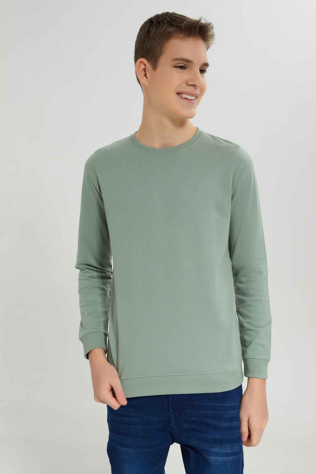 Redtag-Boys-Mint-Plain-Long-Sleeve-Sweat-Tee-BSR-Sweatshirts,-Category:Sweatshirts,-Colour:Mint,-Deals:New-In,-Dept:Boys,-Filter:Senior-Boys-(8-to-14-Yrs),-New-In-BSR-APL,-Non-Sale,-S23A,-Section:Boys-(0-to-14Yrs),-TBL-Senior-Boys-9 to 14 Years