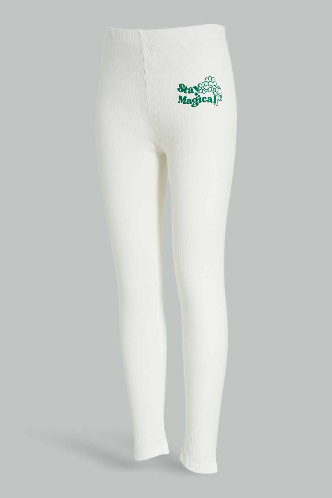 Redtag-Women-Ivory-Palcement-Print-Ribbed-Legging-Category:Leggings,-Colour:Ivory,-Deals:New-In,-Dept:Ladieswear,-Filter:Women's-Clothing,-New-In-Women-APL,-Non-Sale,-Section:Women,-W22B,-Women-Leggings-Women's-