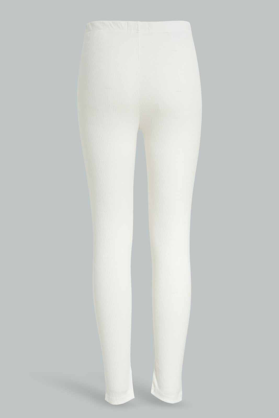 Redtag-Women-Ivory-Palcement-Print-Ribbed-Legging-Category:Leggings,-Colour:Ivory,-Deals:New-In,-Dept:Ladieswear,-Filter:Women's-Clothing,-New-In-Women-APL,-Non-Sale,-Section:Women,-W22B,-Women-Leggings-Women's-