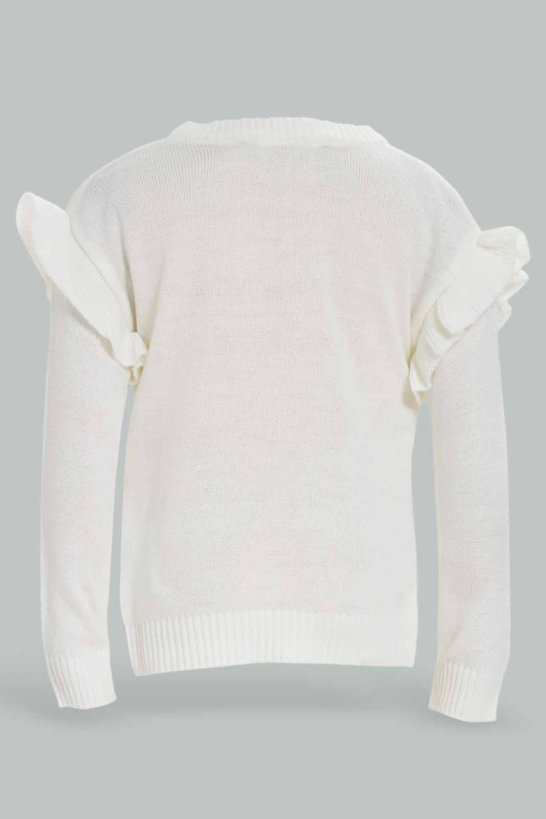 Redtag-Girls-Ivory-Solid-Knit-Pullover-(blank),-Category:Pullovers,-Colour:Ivory,-Deals:New-In,-Dept:Girls,-Filter:Infant-Girls-(3-to-24-Mths),-ING-Pullovers,-New-In-ING-APL,-Non-Sale,-S23A,-Section:Girls-(0-to-14Yrs)-Infant-Girls-