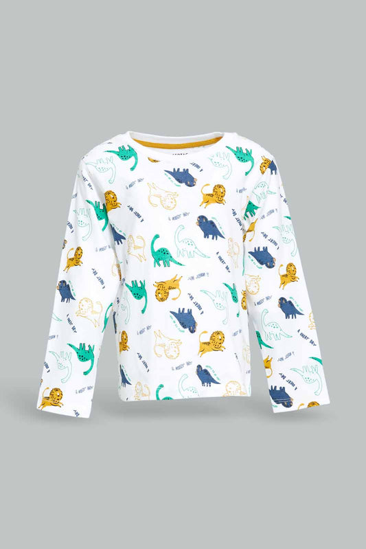 Redtag-Boys-White-Jungle-Safari-Aop-Ls-Tshirt-Category:T-Shirts,-Colour:White,-Deals:New-In,-Dept:Boys,-Filter:Infant-Boys-(3-to-24-Mths),-INB-T-Shirts,-New-In-INB-APL,-Non-Sale,-S23A,-Section:Boys-(0-to-14Yrs),-TBL-Infant-Boys-3 to 24 Months