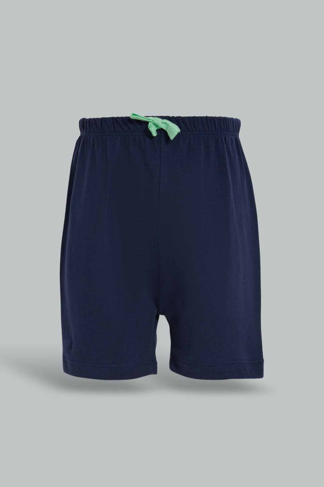 Redtag-Boys-Navy-Tiger-And-Dino-Ss-Tshirt-And-Shorts-23-Pack-Pj-Set-Category:Pyjama-Sets,-Colour:Navy,-Deals:New-In,-Dept:Boys,-Filter:Infant-Boys-(3-to-24-Mths),-INB-Pyjama-Sets,-New-In-INB-APL,-Non-Sale,-S23A,-Section:Boys-(0-to-14Yrs)-Infant-Boys-3 to 24 Months