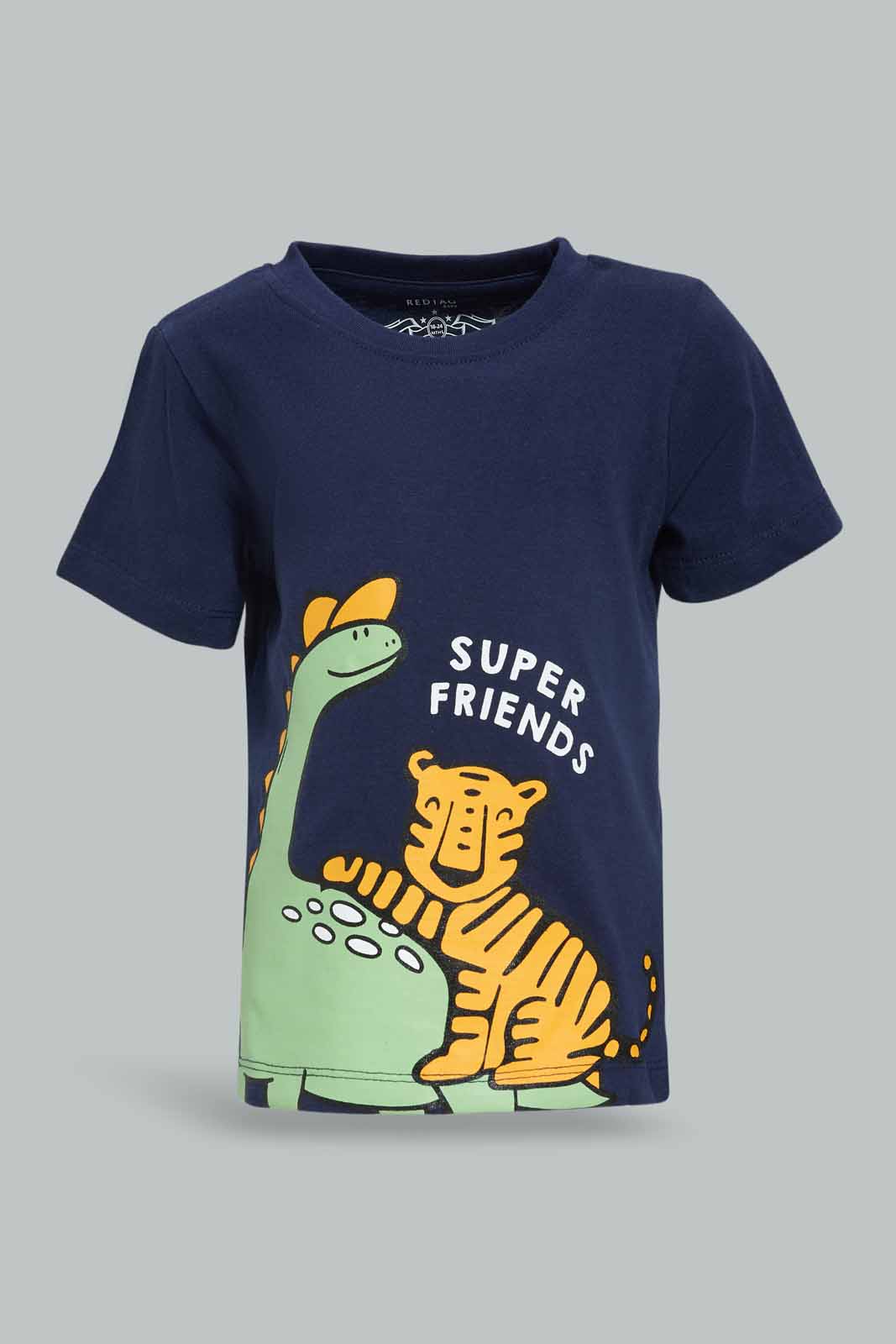 Redtag-Boys-Navy-Tiger-And-Dino-Ss-Tshirt-And-Shorts-23-Pack-Pj-Set-Category:Pyjama-Sets,-Colour:Navy,-Deals:New-In,-Dept:Boys,-Filter:Infant-Boys-(3-to-24-Mths),-INB-Pyjama-Sets,-New-In-INB-APL,-Non-Sale,-S23A,-Section:Boys-(0-to-14Yrs)-Infant-Boys-3 to 24 Months