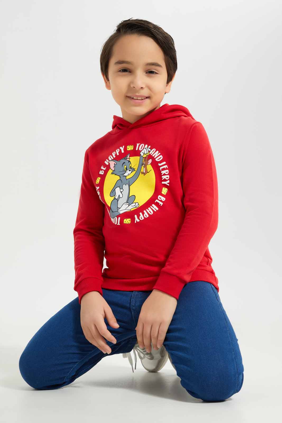 Redtag-Boys-Red-Tom-And-Jerry-Hooded-Sweatshirt-BOY-Sweatshirts,-Category:Sweatshirts,-CHA,-Colour:Red,-Deals:New-In,-Dept:Boys,-Filter:Boys-(2-to-8-Yrs),-New-In-BOY-APL,-Non-Sale,-S23A,-Section:Boys-(0-to-14Yrs),-TBL-Boys-2 to 8 Years
