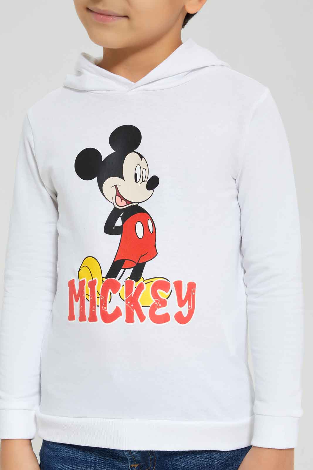 Redtag-Boys-White-Micky-Hooded-Sweatshirt-BOY-Sweatshirts,-Category:Sweatshirts,-CHA,-Colour:White,-Deals:New-In,-Dept:Boys,-Filter:Boys-(2-to-8-Yrs),-New-In-BOY-APL,-Non-Sale,-S23A,-Section:Boys-(0-to-14Yrs),-TBL-Boys-2 to 8 Years
