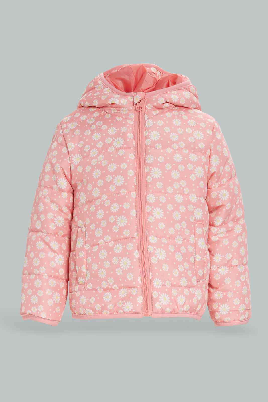 Redtag-Girls-Pink-Aop-Puffer-Jacket-Category:Jackets,-Colour:Apricot,-Deals:New-In,-Dept:Girls,-Filter:Infant-Girls-(3-to-24-Mths),-ING-Jackets,-New-In-ING-APL,-Non-Sale,-S23A,-Section:Girls-(0-to-14Yrs)-Infant-Girls-
