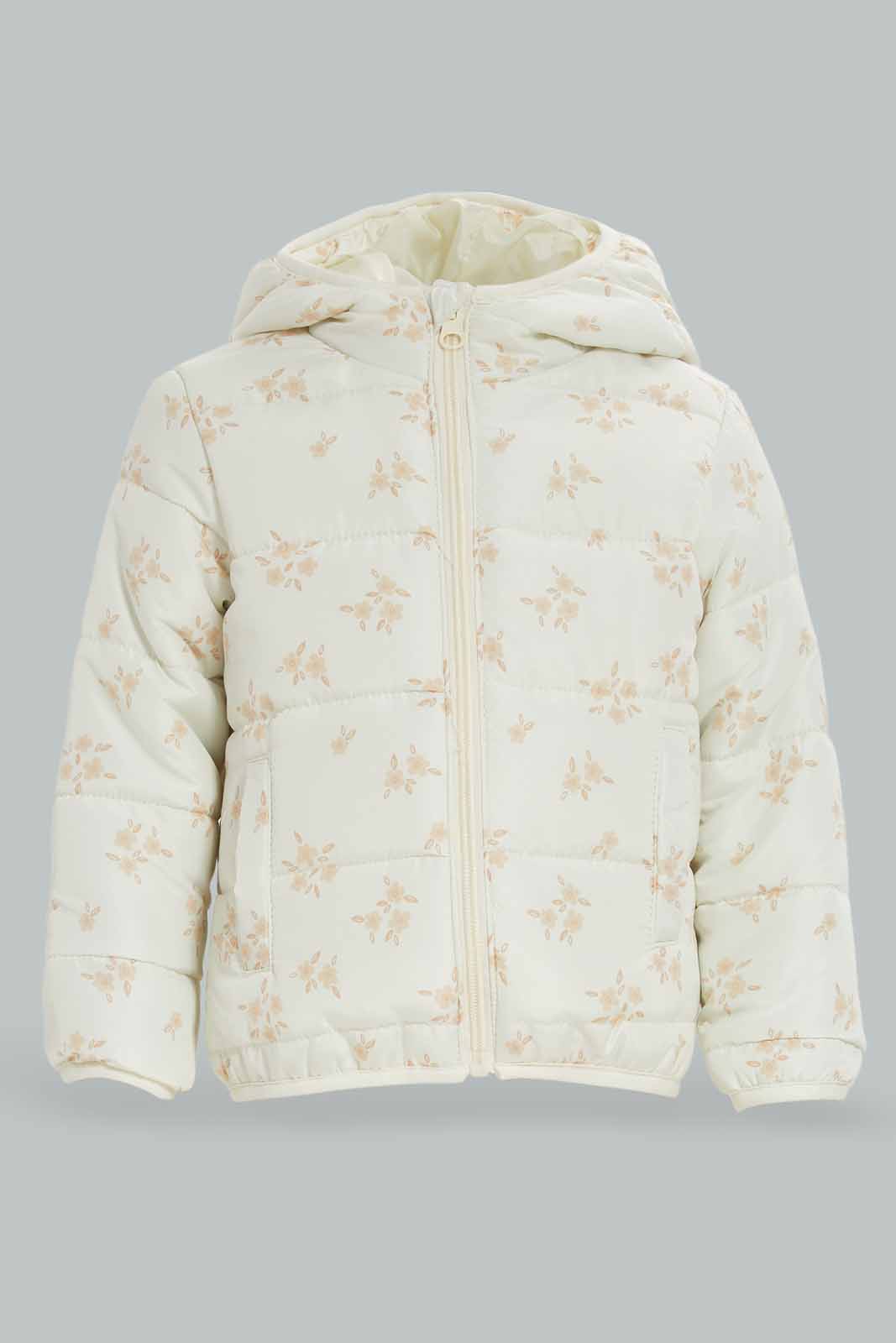 Redtag-Girls-Ivory-Aop-Puffer-Jacket-Category:Jackets,-Colour:Ivory,-Deals:New-In,-Dept:Girls,-Filter:Infant-Girls-(3-to-24-Mths),-ING-Jackets,-New-In-ING-APL,-Non-Sale,-S23A,-Section:Girls-(0-to-14Yrs)-Infant-Girls-