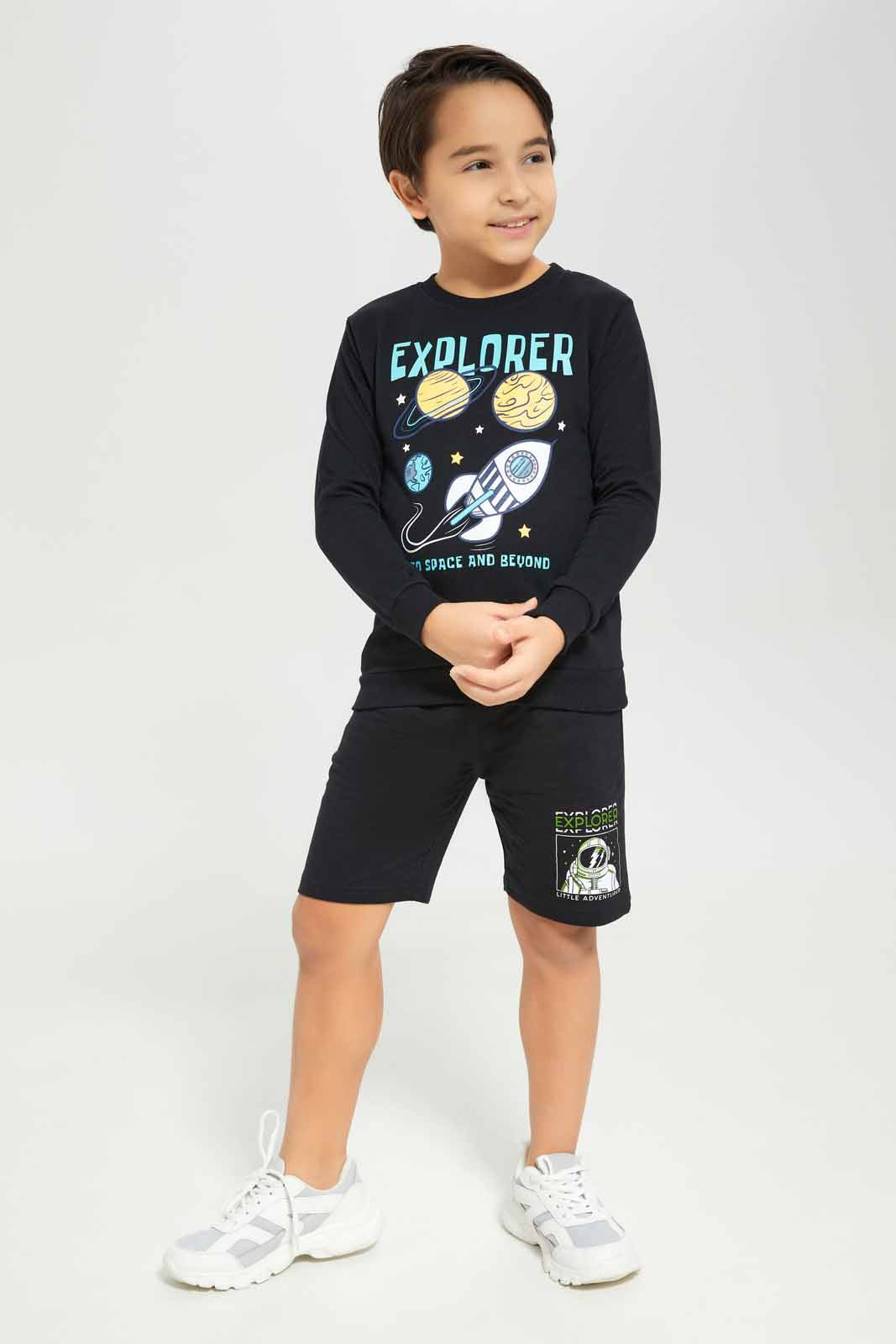 Redtag-Boys-Black-Space-Print-Crew-Neck-Sweatshirt-BOY-Sweatshirts,-Category:Sweatshirts,-Colour:Black,-Deals:New-In,-Dept:Boys,-Filter:Boys-(2-to-8-Yrs),-New-In-BOY-APL,-Non-Sale,-S23A,-Section:Boys-(0-to-14Yrs),-TBL-Boys-2 to 8 Years