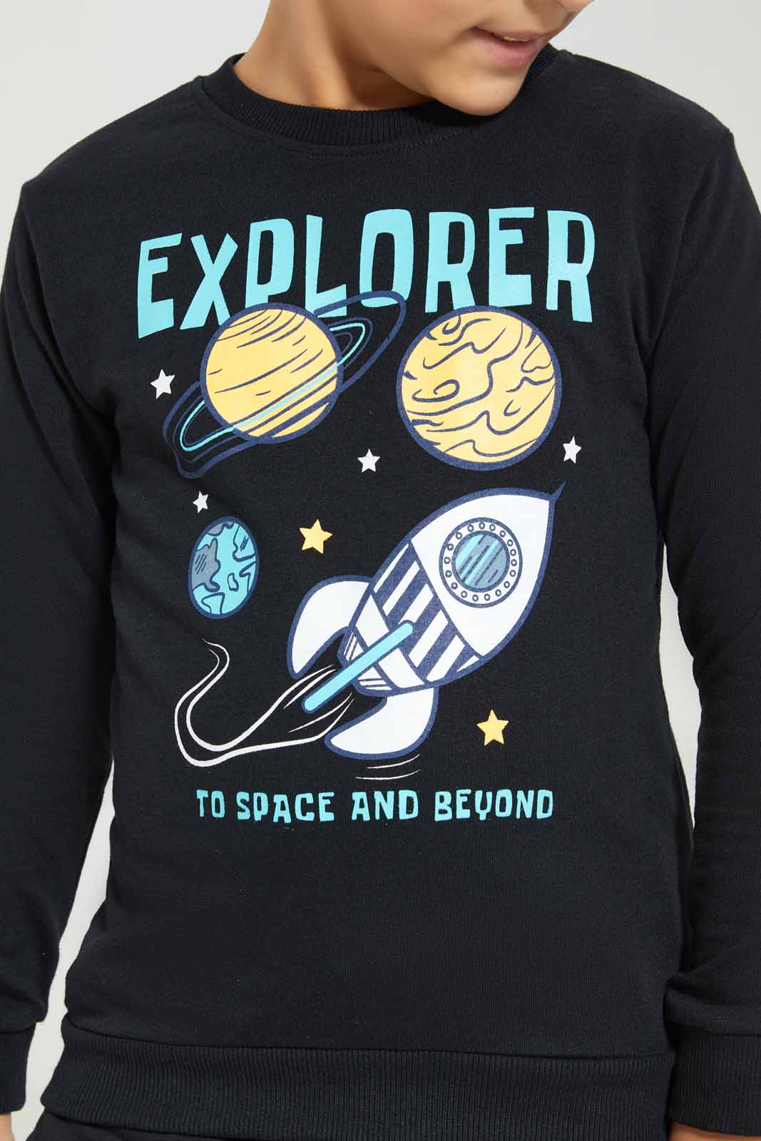Redtag-Boys-Black-Space-Print-Crew-Neck-Sweatshirt-BOY-Sweatshirts,-Category:Sweatshirts,-Colour:Black,-Deals:New-In,-Dept:Boys,-Filter:Boys-(2-to-8-Yrs),-New-In-BOY-APL,-Non-Sale,-S23A,-Section:Boys-(0-to-14Yrs),-TBL-Boys-2 to 8 Years
