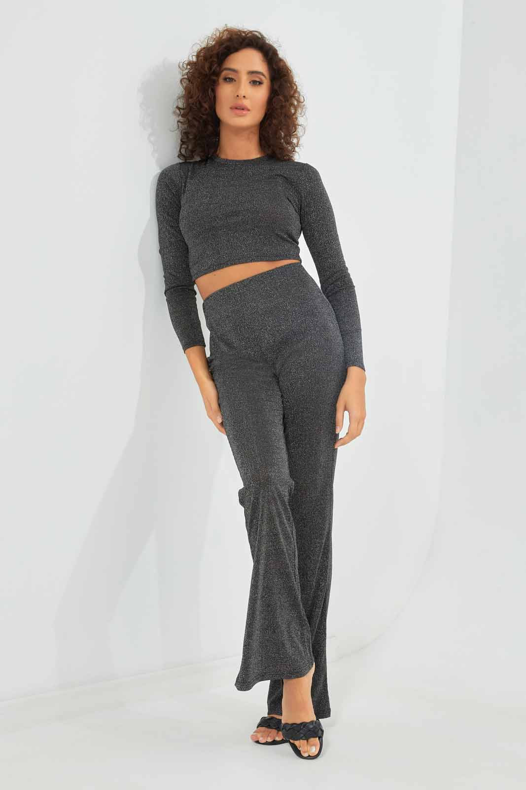 Redtag-Women-High-Neck-Ls-Lurex-Top-Category:Tops,-Colour:Black,-Deals:New-In,-Dept:Ladieswear,-FF,-Filter:Women's-Clothing,-New-In-Women-APL,-Non-Sale,-S23A,-Section:Women,-Women-Tops-Women's-