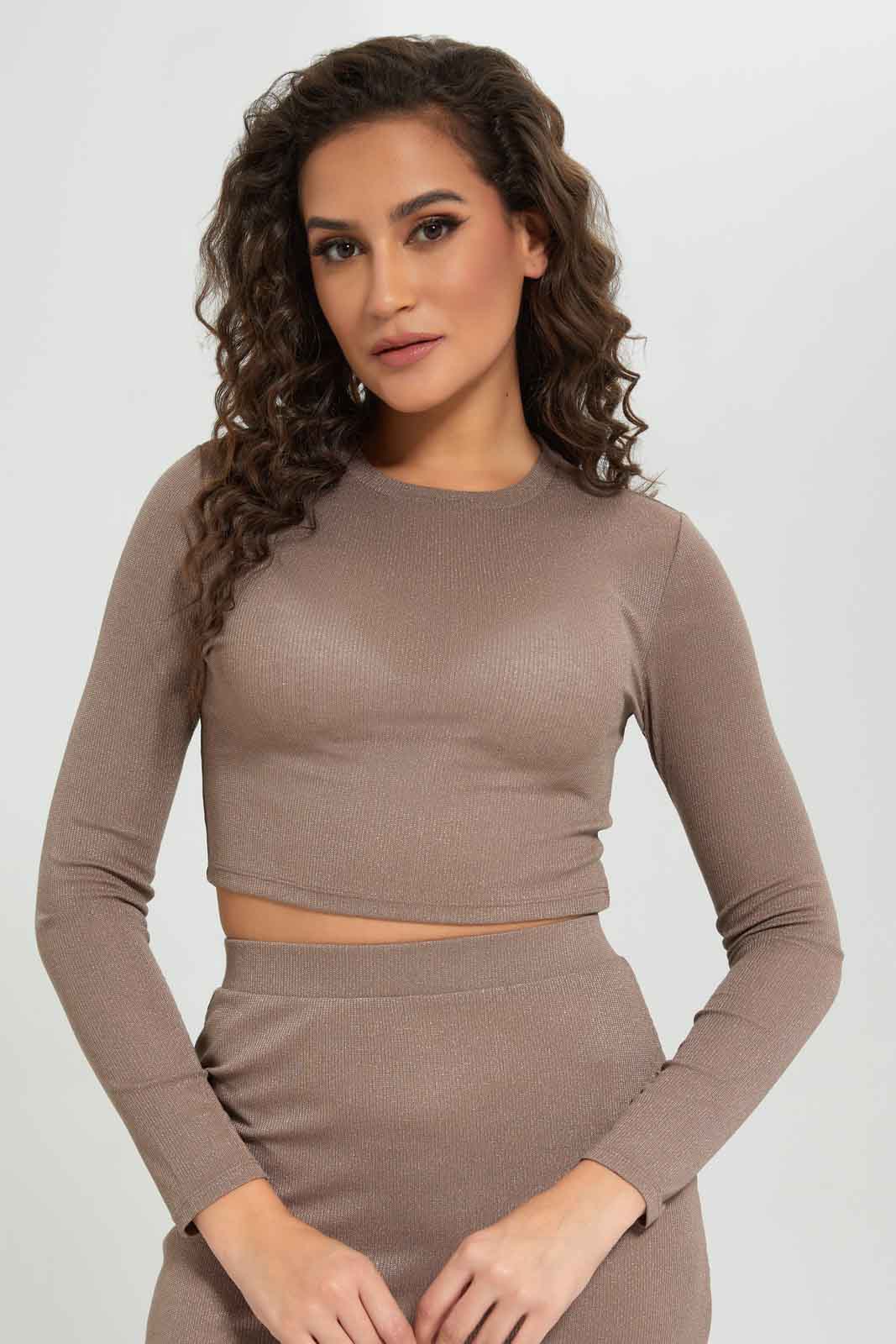 Redtag-Women-High-Neck-Ls-Lurex-Top-Category:Tops,-Colour:Gold,-Deals:New-In,-FF,-Filter:Women's-Clothing,-New-In-Women-APL,-Non-Sale,-S23A,-Section:Women,-Women-Tops-Women's-