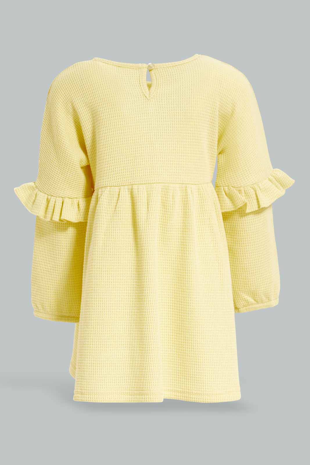 Redtag-Girls-Yellow-Jacquard-Dress-Category:Dresses,-Colour:Yellow,-Deals:New-In,-Dept:Girls,-Filter:Infant-Girls-(3-to-24-Mths),-ING-Dresses,-New-In-ING-APL,-Non-Sale,-S23A,-Section:Girls-(0-to-14Yrs)-Infant-Girls-