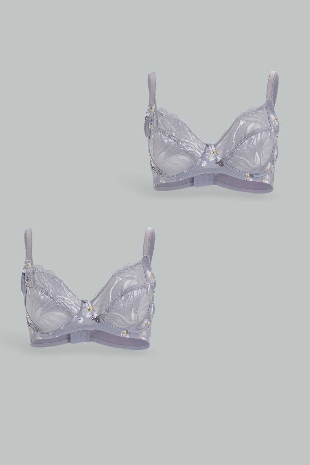 Redtag-Women-Pack-Of-2-Non-Padded-Bra-Printed-And-Solid-Category:Bras,-Colour:Assorted,-Deals:New-In,-Dept:Ladieswear,-Filter:Women's-Clothing,-New-In-Women-APL,-Non-Sale,-Section:Women,-W22B,-Women-Bras--