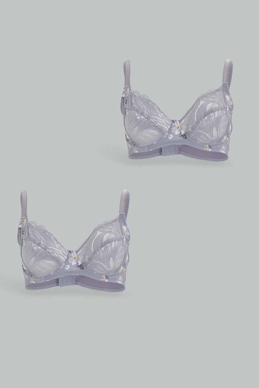 Redtag-Women-Pack-Of-2-Non-Padded-Bra-Printed-And-Solid-Category:Bras,-Colour:Assorted,-Deals:New-In,-Dept:Ladieswear,-Filter:Women's-Clothing,-New-In-Women-APL,-Non-Sale,-Section:Women,-W22B,-Women-Bras--