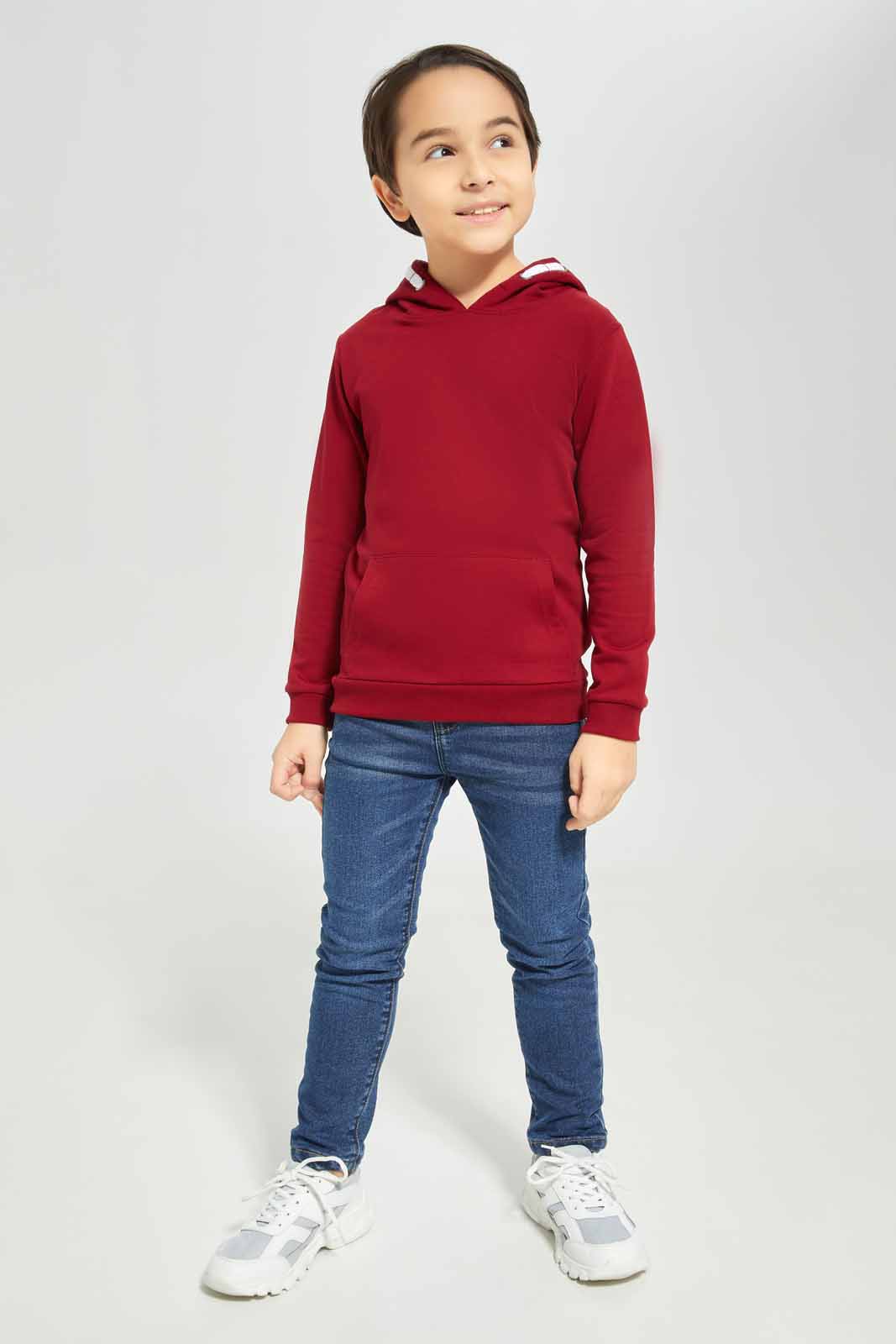 Redtag-Boys-Red-Hooded-Sweatshirt-BOY-Sweatshirts,-Category:Sweatshirts,-Colour:Red,-Deals:New-In,-Dept:Boys,-Filter:Boys-(2-to-8-Yrs),-New-In-BOY-APL,-Non-Sale,-S23A,-Section:Boys-(0-to-14Yrs),-TBL-Boys-2 to 8 Years