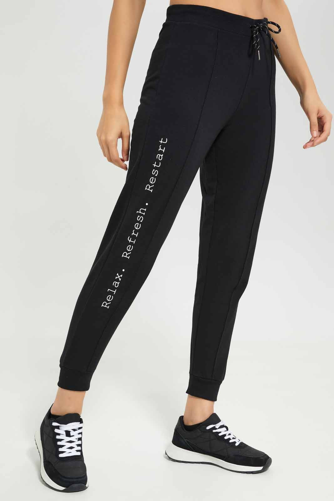 Redtag-Women-Black-Basic-Jogger-With-Side-Tape-Category:Joggers,-Colour:Black,-Deals:New-In,-Dept:Ladieswear,-Filter:Women's-Clothing,-New-In-Women-APL,-Non-Sale,-S23A,-Section:Women,-TBL,-Women-Joggers-Women's-