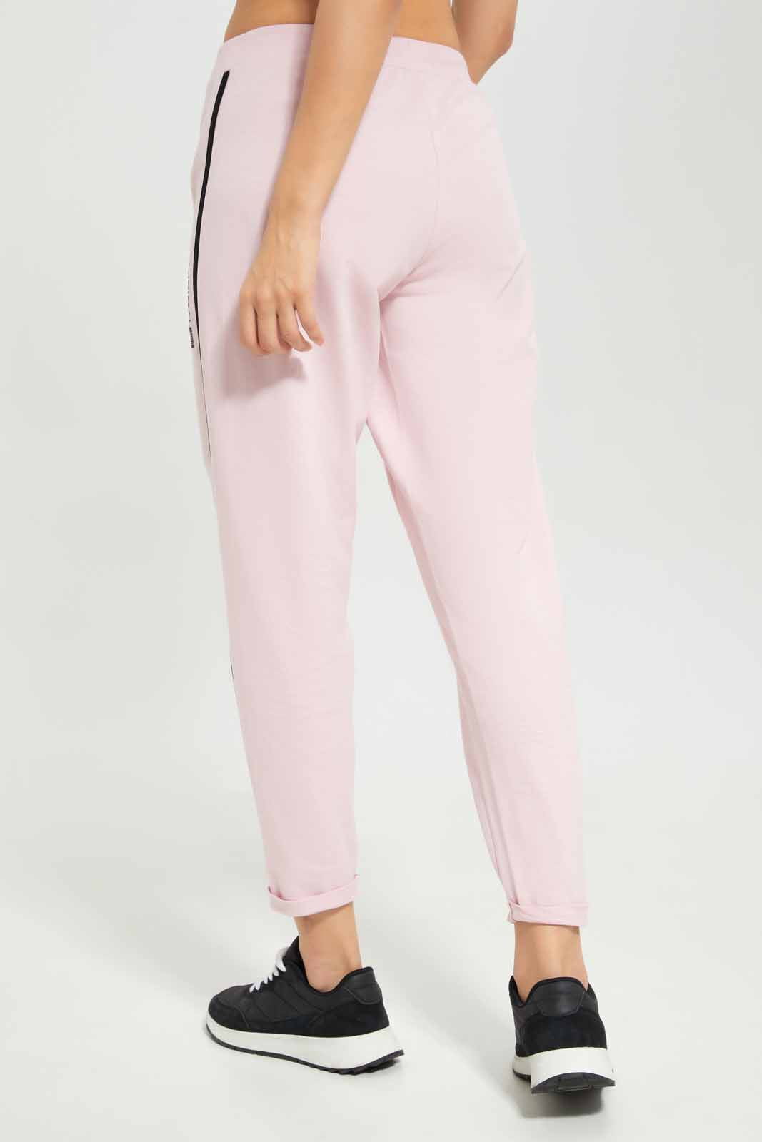 Redtag-Women-Pink-Basic-Jogger-With-Side-Tape-Category:Joggers,-Colour:Apricot,-Deals:New-In,-Dept:Ladieswear,-Filter:Women's-Clothing,-New-In-Women-APL,-Non-Sale,-S23A,-Section:Women,-TBL,-Women-Joggers-Women's-