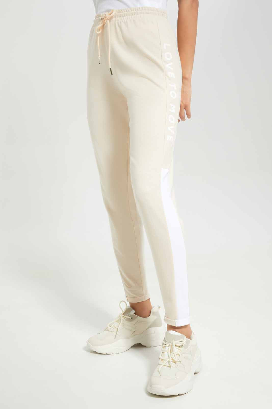 Redtag-Women-Ivory-Basic-Jogger-With-Side-Tape-Category:Joggers,-Colour:Ivory,-Deals:New-In,-Dept:Ladieswear,-Filter:Women's-Clothing,-New-In-Women-APL,-Non-Sale,-S23A,-Section:Women,-TBL,-Women-Joggers-Women's-