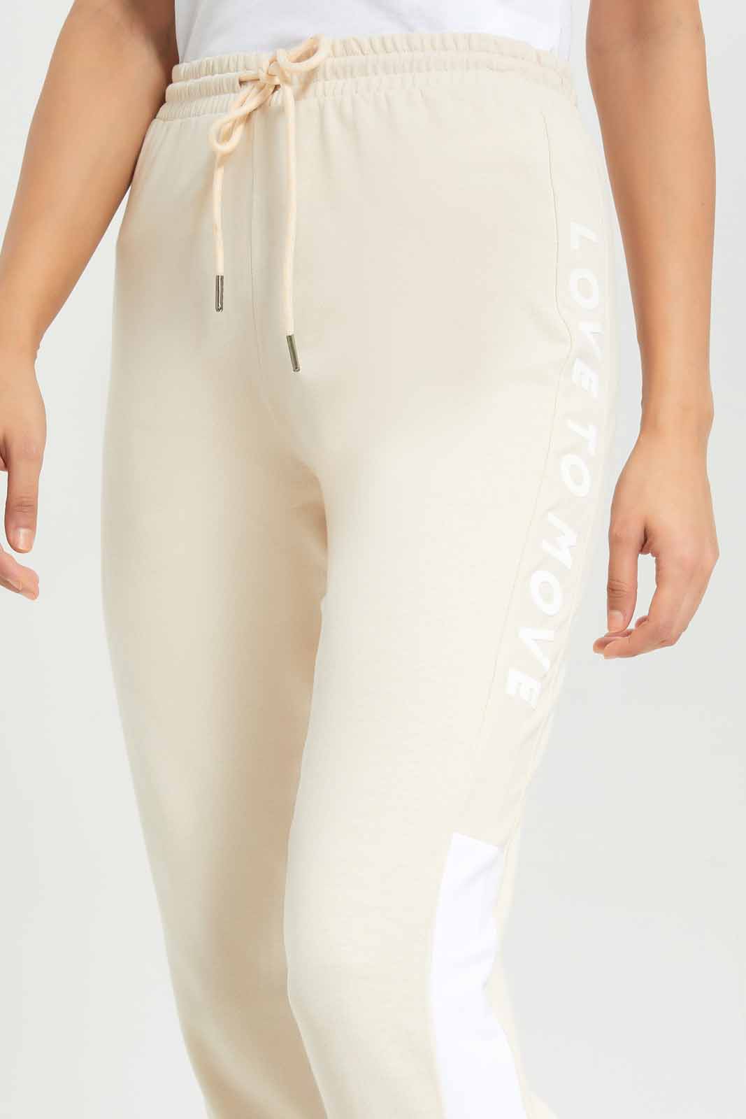 Redtag-Women-Ivory-Basic-Jogger-With-Side-Tape-Category:Joggers,-Colour:Ivory,-Deals:New-In,-Dept:Ladieswear,-Filter:Women's-Clothing,-New-In-Women-APL,-Non-Sale,-S23A,-Section:Women,-TBL,-Women-Joggers-Women's-