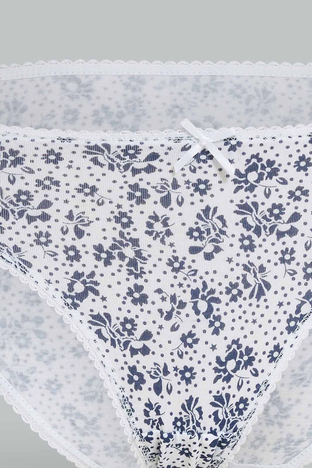 Redtag-Women-Assorted-Print/Plain-Bikini-Briefs-(5-Pack)-365,-Category:Briefs,-Colour:Assorted,-Deals:New-In,-Dept:Ladieswear,-Filter:Women's-Clothing,-New-In-Women-APL,-Non-Sale,-Section:Women,-Women-Briefs--