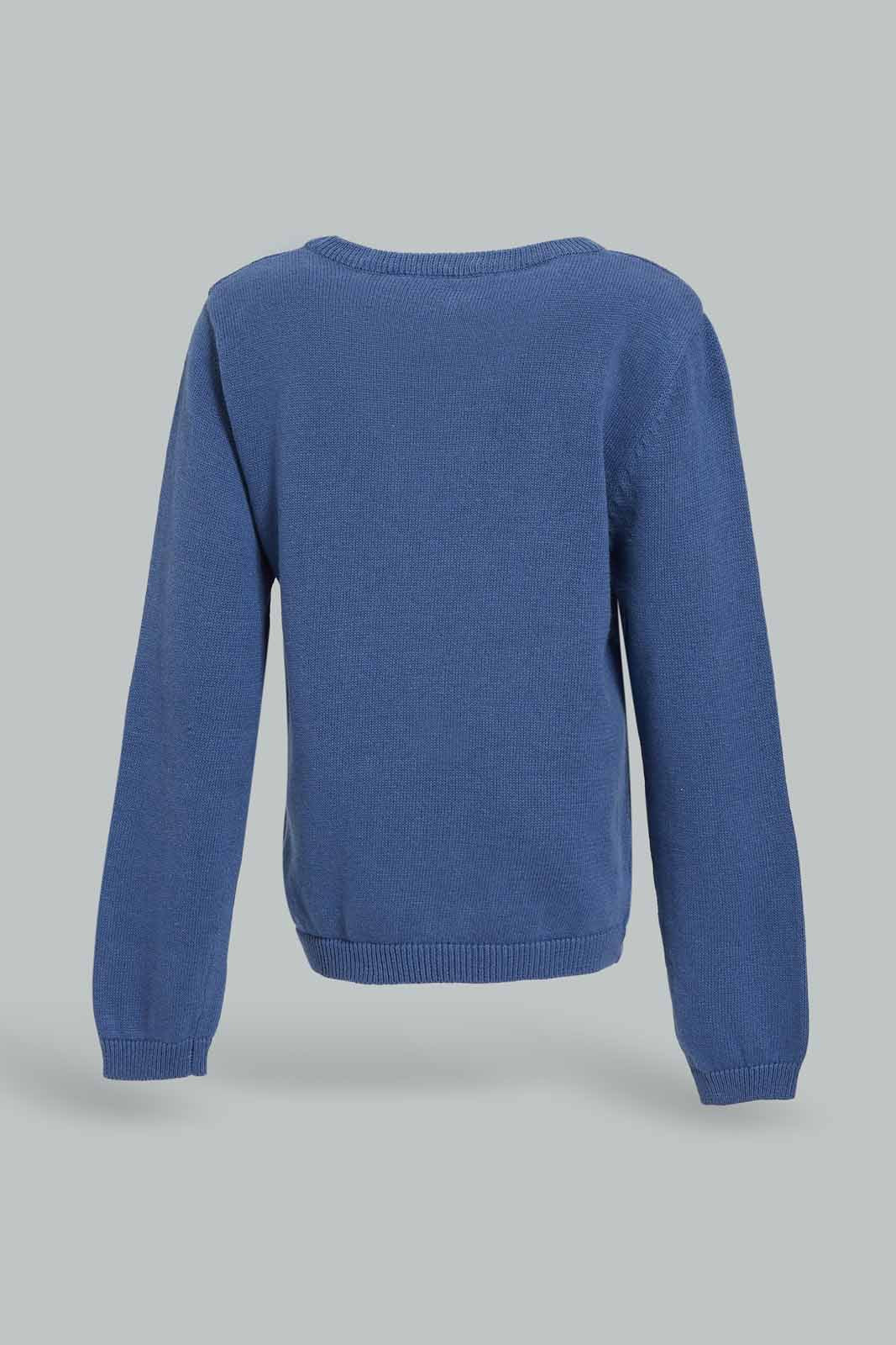 Redtag-Boys-Bule-Monkey-Jacquard-Crewbeck-Pullover-Category:Pullovers,-Colour:Blue,-Deals:New-In,-Dept:Boys,-Filter:Infant-Boys-(3-to-24-Mths),-INB-Pullovers,-New-In-INB-APL,-Non-Sale,-S23A,-Section:Boys-(0-to-14Yrs)-Infant-Boys-3 to 24 Months