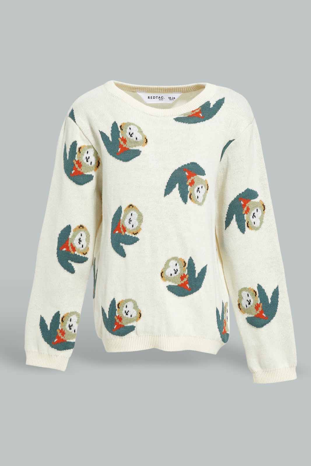 Redtag-Boys-Grey-Monkey-Aop-Crewneck-Pullover-Category:Pullovers,-Colour:Grey,-Deals:New-In,-Dept:Boys,-Filter:Infant-Boys-(3-to-24-Mths),-INB-Pullovers,-New-In-INB-APL,-Non-Sale,-S23A,-Section:Boys-(0-to-14Yrs)-Infant-Boys-3 to 24 Months