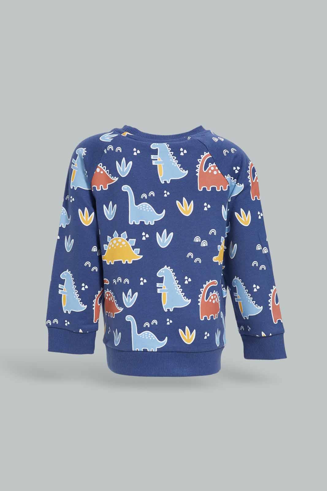 Redtag-Boys-Navy-Dino-Aop-With-Top-With-Blue-Bottom-Crew-Jogging-Suit-Category:Jog-Sets,-Colour:Navy,-Deals:New-In,-Dept:Boys,-Filter:Infant-Boys-(3-to-24-Mths),-INB-Jog-Sets,-New-In-INB-APL,-Non-Sale,-S23A,-Section:Boys-(0-to-14Yrs)-Infant-Boys-3 to 24 Months