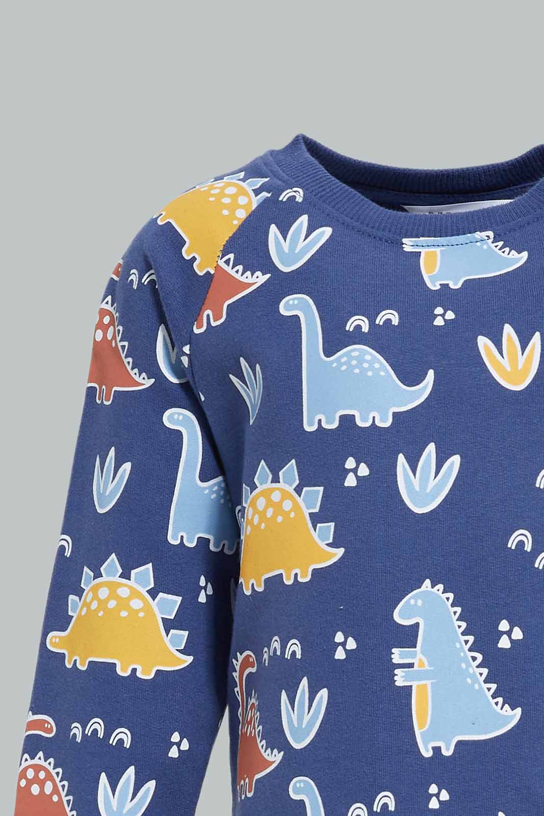 Redtag-Boys-Navy-Dino-Aop-With-Top-With-Blue-Bottom-Crew-Jogging-Suit-Category:Jog-Sets,-Colour:Navy,-Deals:New-In,-Dept:Boys,-Filter:Infant-Boys-(3-to-24-Mths),-INB-Jog-Sets,-New-In-INB-APL,-Non-Sale,-S23A,-Section:Boys-(0-to-14Yrs)-Infant-Boys-3 to 24 Months