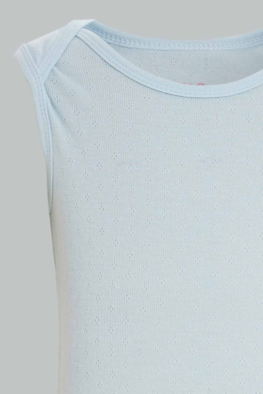 Redtag-Assorted-5-Pack-Pointelle-Bodysuit-Girl-Category:Bodysuits,-Colour:Blue,-Deals:New-In,-Dept:New-Born,-Filter:Baby-(0-to-12-Mths),-NBF-Bodysuits,-New-In-NBF-APL,-Non-Sale,-S23A,-Section:Boys-(0-to-14Yrs)-Baby-