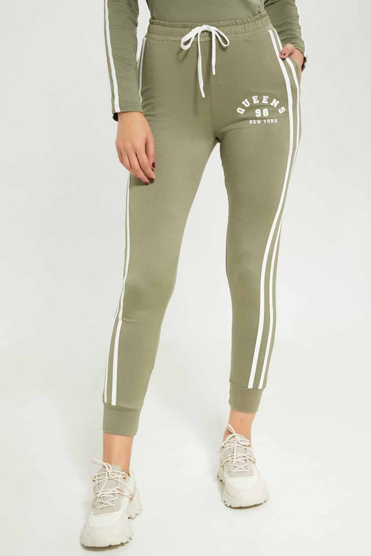 Redtag-Women-Olive-Placement-Print-Active-Pant-Category:Joggers,-Colour:Olive,-Deals:New-In,-Dept:Ladieswear,-Filter:Women's-Clothing,-New-In-Women-APL,-Non-Sale,-S23A,-Section:Women,-Women-Joggers-Women's-