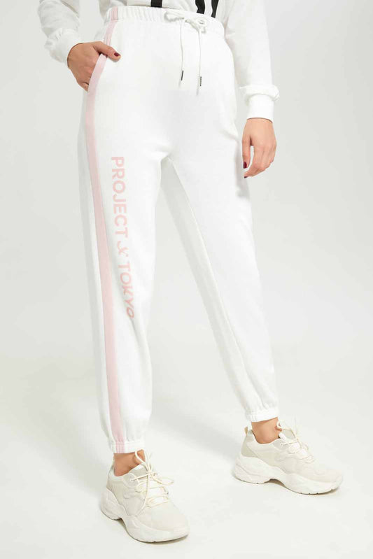 Redtag-Women-Ivory-Active-Jogger-With-Side-Tape-Category:Joggers,-Colour:Ivory,-Deals:New-In,-Dept:Ladieswear,-Filter:Women's-Clothing,-New-In-Women-APL,-Non-Sale,-S23A,-Section:Women,-Women-Joggers-Women's-
