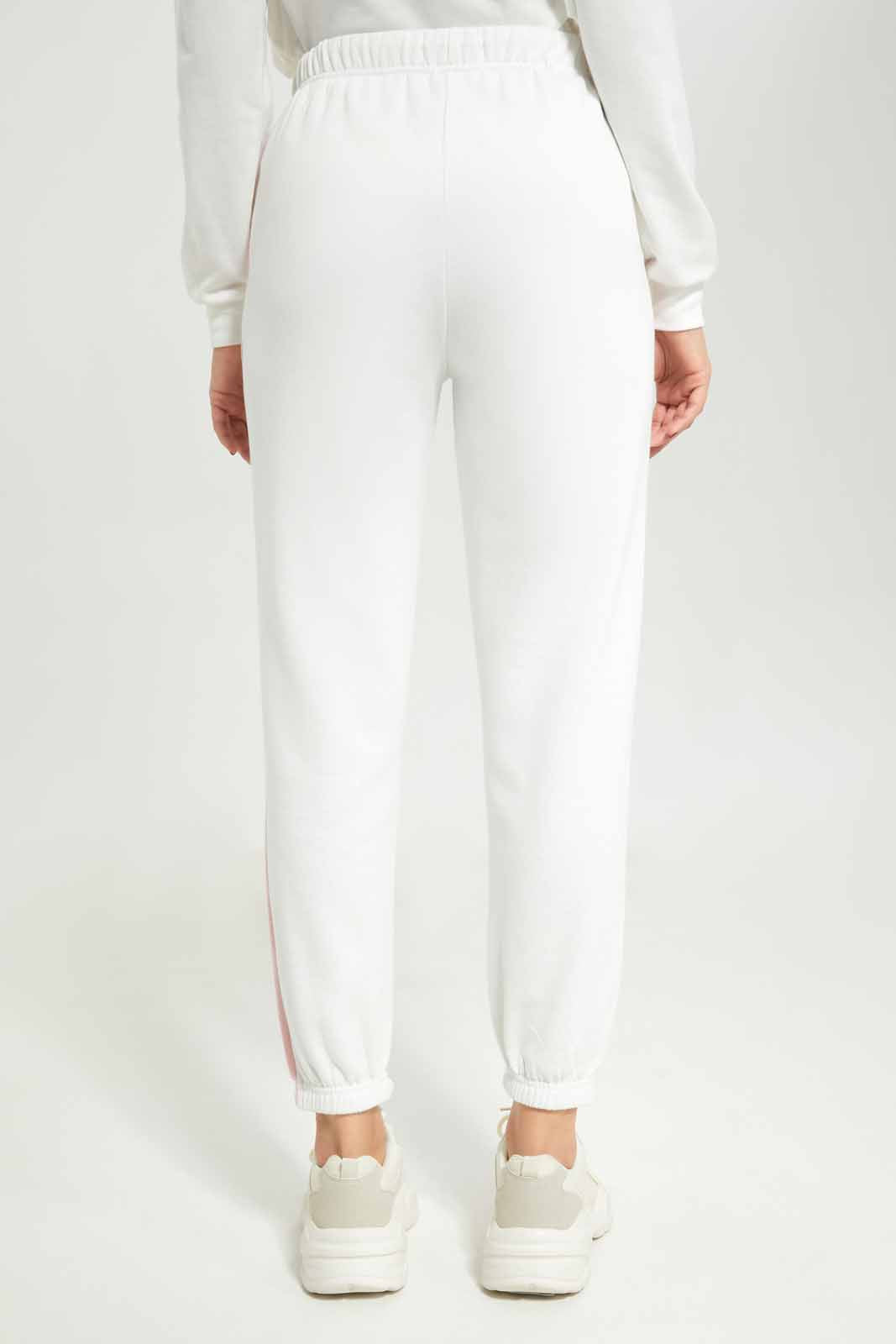 Redtag-Women-Ivory-Active-Jogger-With-Side-Tape-Category:Joggers,-Colour:Ivory,-Deals:New-In,-Dept:Ladieswear,-Filter:Women's-Clothing,-New-In-Women-APL,-Non-Sale,-S23A,-Section:Women,-Women-Joggers-Women's-