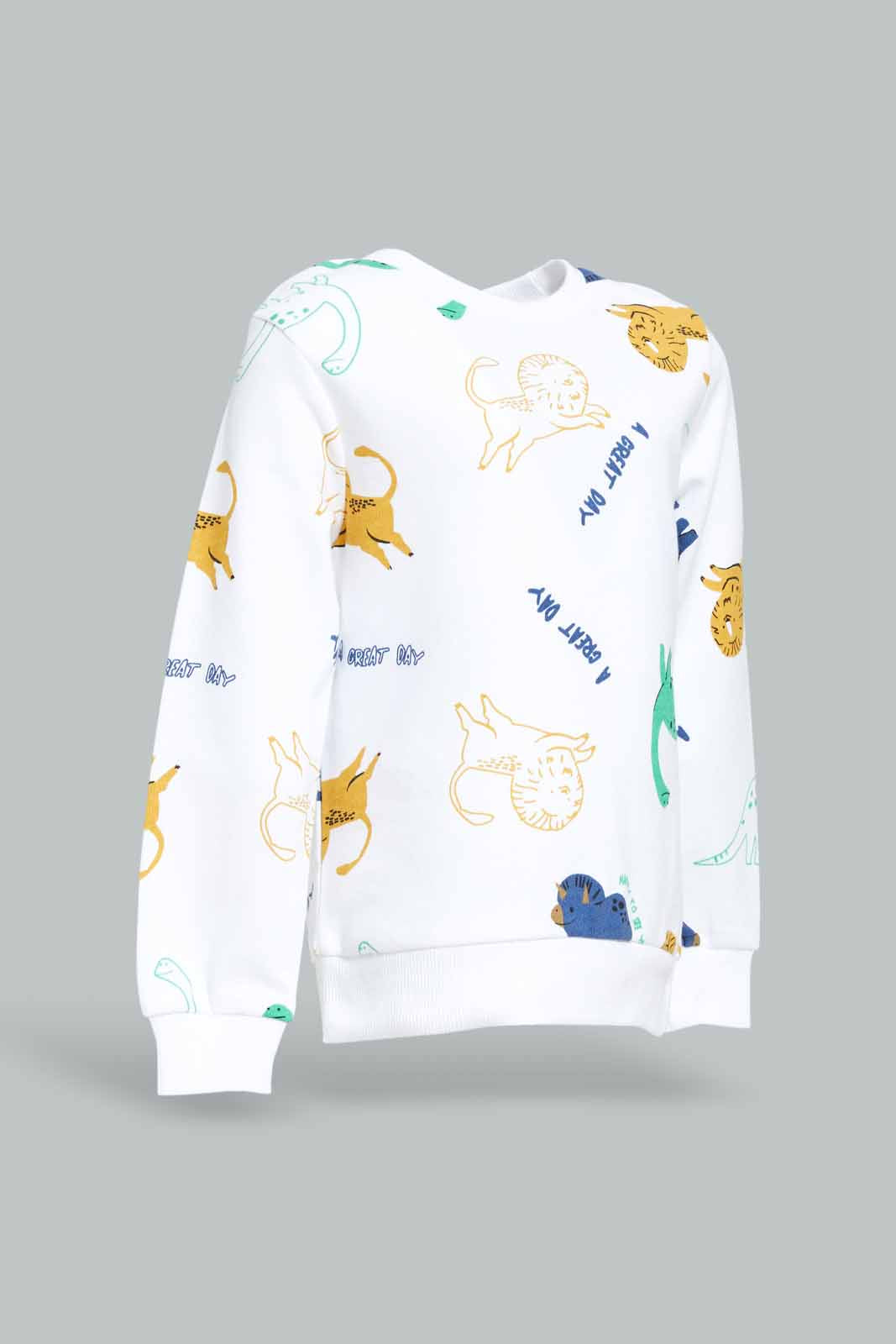Redtag-Boys-White-Jungle-Safari-Aop-Ls-Sweatshirts-Category:Sweatshirts,-Colour:White,-Deals:New-In,-Dept:Boys,-Filter:Infant-Boys-(3-to-24-Mths),-INB-Sweatshirts,-New-In-INB-APL,-Non-Sale,-S23A,-Section:Boys-(0-to-14Yrs),-TBL-Infant-Boys-3 to 24 Months