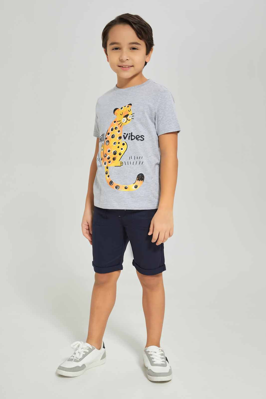 Redtag-Boys-Grey-Tiger-Short-Sleeve-Graphic-T-Shirt-BOY-T-Shirts,-Category:T-Shirts,-Colour:Grey,-Deals:New-In,-Dept:Boys,-Filter:Boys-(2-to-8-Yrs),-New-In-BOY-APL,-Non-Sale,-S23A,-Section:Boys-(0-to-14Yrs),-TBL-Boys-2 to 8 Years