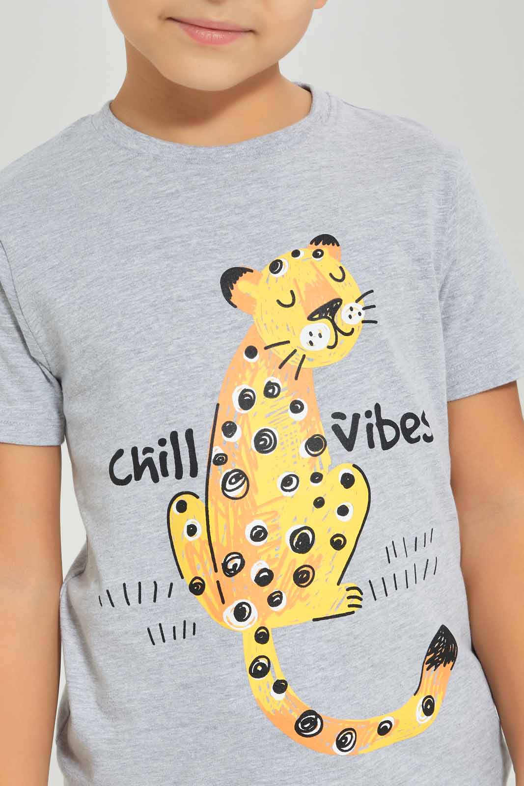Redtag-Boys-Grey-Tiger-Short-Sleeve-Graphic-T-Shirt-BOY-T-Shirts,-Category:T-Shirts,-Colour:Grey,-Deals:New-In,-Dept:Boys,-Filter:Boys-(2-to-8-Yrs),-New-In-BOY-APL,-Non-Sale,-S23A,-Section:Boys-(0-to-14Yrs),-TBL-Boys-2 to 8 Years