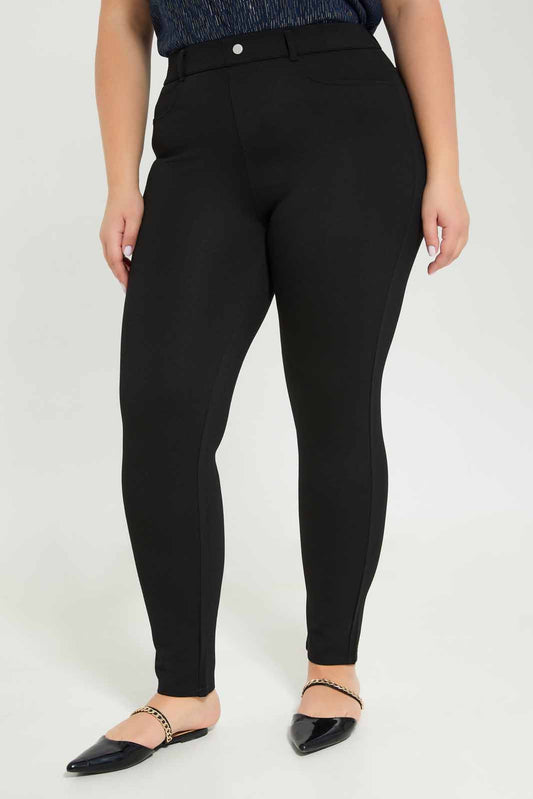 Redtag-Women-Ponte-Legging-Category:Leggings,-Colour:Black,-Deals:New-In,-Dept:Ladieswear,-Filter:Plus-Size,-LDP-Leggings,-New-In-LDP-APL,-Non-Sale,-S23A,-Section:Women,-TBL-Women's-