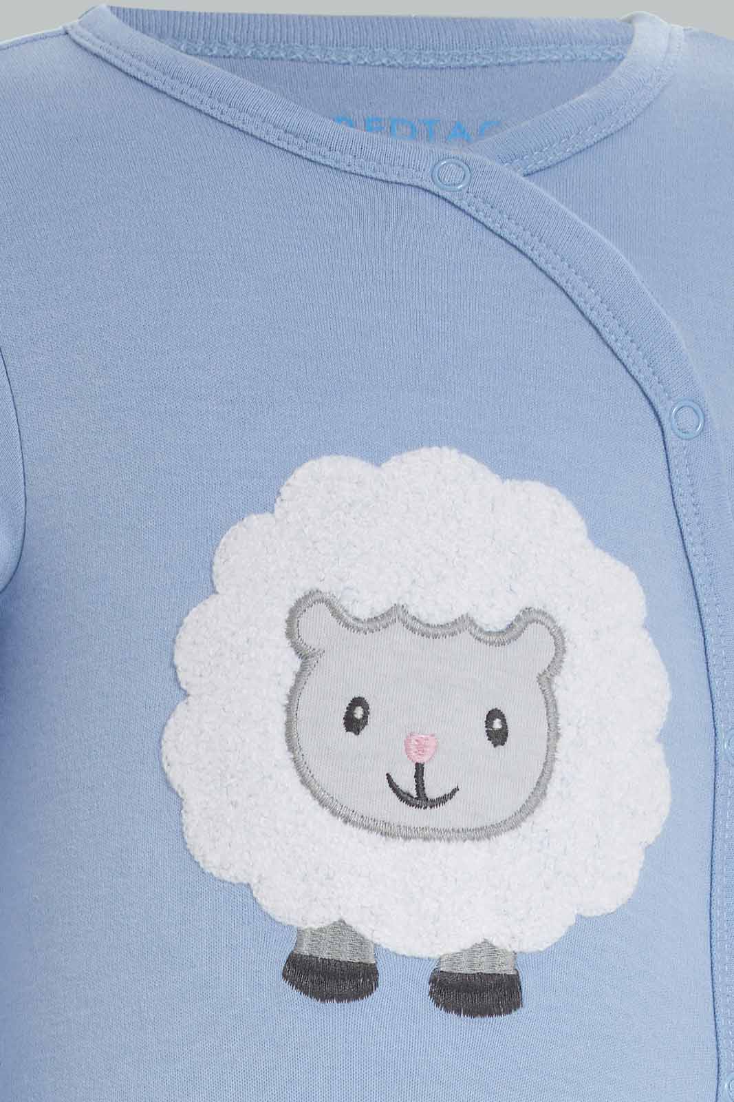 Redtag-Assorted-2Pc-Novelty-Sheep-Sleepsuit-Boy-Category:Sleepsuits,-Colour:Apricot,-Deals:New-In,-Dept:New-Born,-Filter:Baby-(0-to-12-Mths),-NBF-Sleepsuits,-New-In-NBF-APL,-Non-Sale,-S23A,-Section:Boys-(0-to-14Yrs)-Baby-