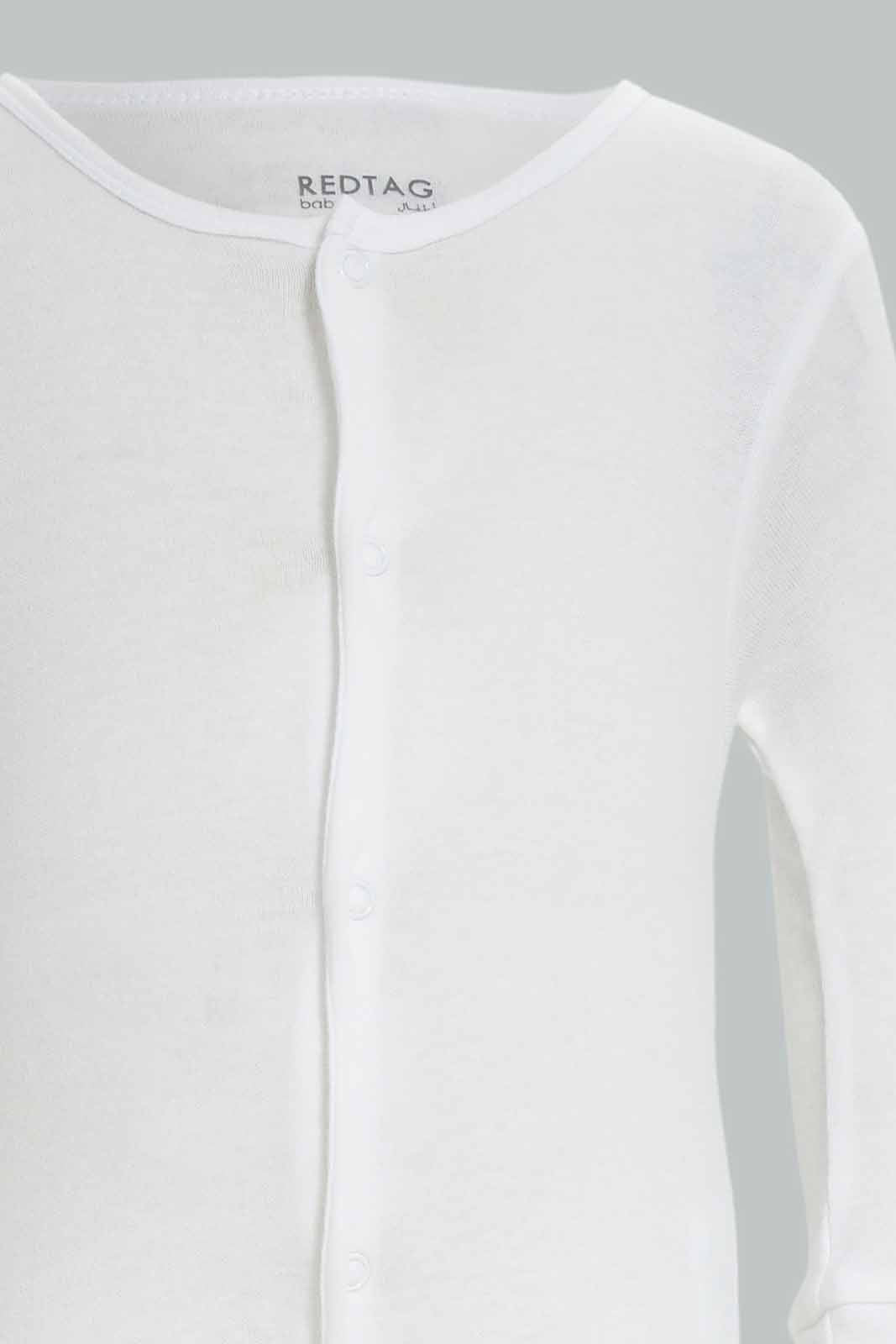 Redtag-White-Ppe-Plain-Sleepsuit-Category:Sleepsuits,-Colour:Apricot,-Deals:New-In,-Dept:New-Born,-Filter:Baby-(0-to-12-Mths),-NBF-Sleepsuits,-New-In-NBF-APL,-Non-Sale,-PPE,-S23A,-Section:Boys-(0-to-14Yrs)-Baby-
