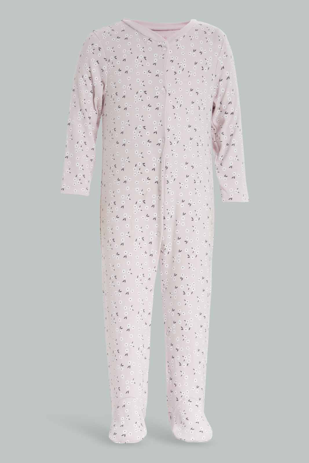 Redtag-3Pk-Sleepsuit-Floral-Girl-Category:Sleepsuits,-Colour:Apricot,-Deals:New-In,-Dept:New-Born,-Filter:Baby-(0-to-12-Mths),-NBF-Sleepsuits,-New-In-NBF-APL,-Non-Sale,-S23A,-Section:Boys-(0-to-14Yrs)-Baby-
