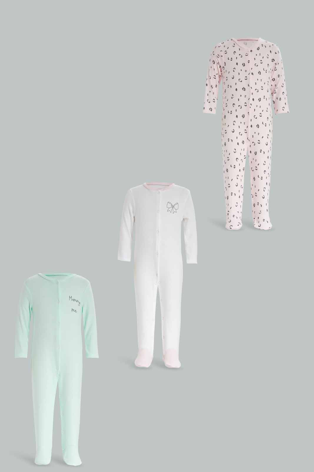 Redtag-3Pk-Sleepsuit-Leopard-Girl-Category:Sleepsuits,-Colour:Apricot,-Deals:New-In,-Dept:New-Born,-Filter:Baby-(0-to-12-Mths),-NBF-Sleepsuits,-New-In-NBF-APL,-Non-Sale,-S23A,-Section:Boys-(0-to-14Yrs)-Baby-