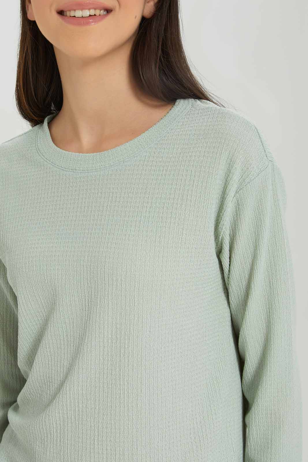 Redtag-Girls-Mint-Jacquard-Top-Category:T-Shirts,-Colour:Mint,-Deals:New-In,-Dept:Girls,-Filter:Senior-Girls-(8-to-14-Yrs),-GSR-T-Shirts,-New-In-GSR-APL,-Non-Sale,-S23A,-Section:Girls-(0-to-14Yrs),-TBL-Senior-Girls-9 to 14 Years