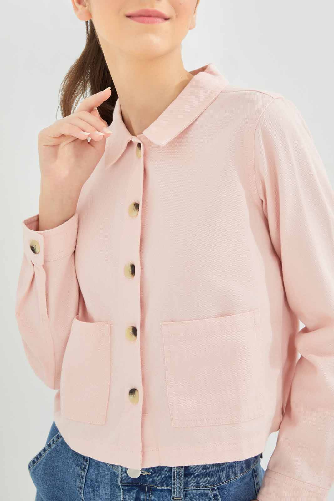Redtag-Girls-Pink-Embroidered-Jackets-Category:Jackets,-Colour:Apricot,-Deals:New-In,-Dept:Girls,-Filter:Senior-Girls-(8-to-14-Yrs),-GSR-Jackets,-New-In-GSR-APL,-Non-Sale,-S23A,-Section:Girls-(0-to-14Yrs)-Senior-Girls-9 to 14 Years